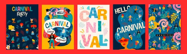 Ciao Carnevale. Serie di illustrazioni vettoriali per il concetto di carnevale e altri usi . — Vettoriale Stock