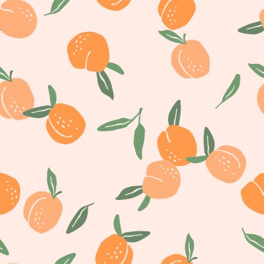 Şeftalili, kusursuz bir desen. Moda el çizimi dokular.