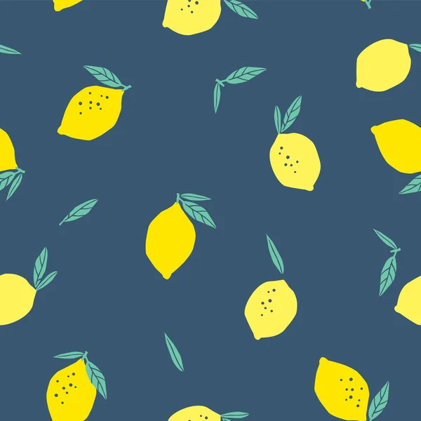 Векторний безшовний візерунок з лимонами. Модні текстури, намальовані вручну . — стоковий вектор