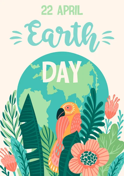 Earth Day. Save Nature. Vector design template — Διανυσματικό Αρχείο