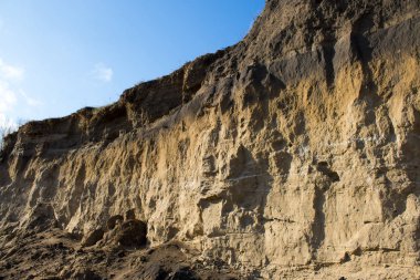 Cliff, rock rock doku, mavi gökyüzü ile