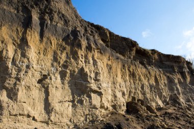 Cliff, rock rock doku, mavi gökyüzü ile