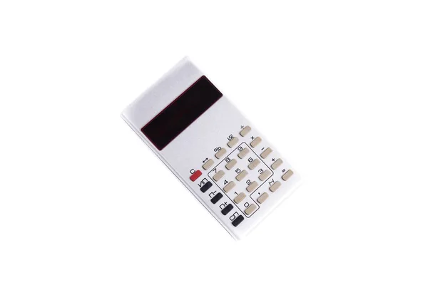 Alter silberner Taschenrechner von ussr auf weißem Hintergrund — Stockfoto