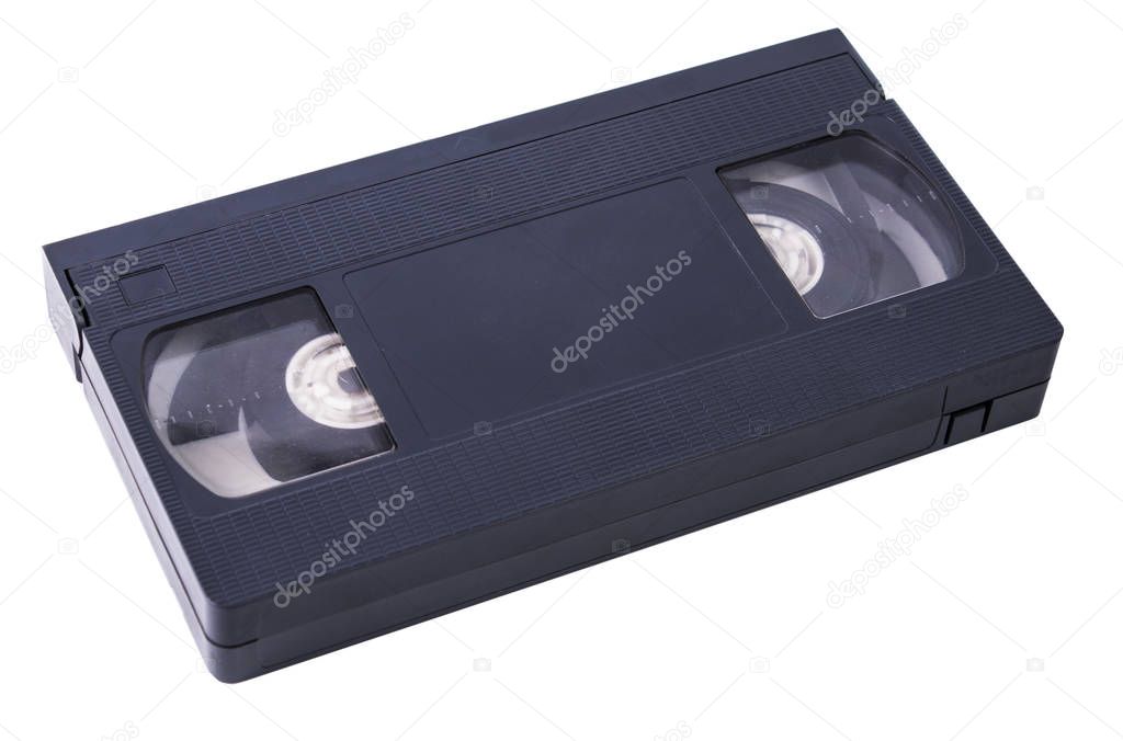 Video cassette isolated on white background. Video cassette VHS