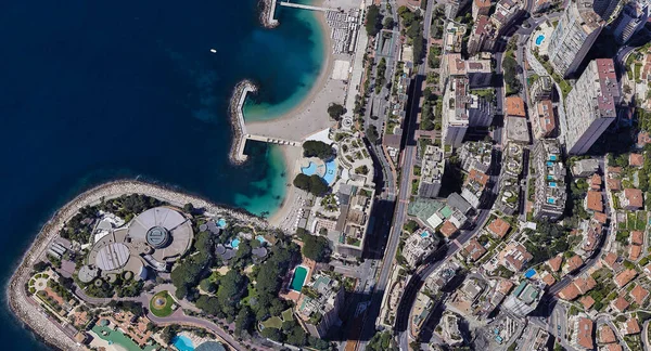 Monaco Coast Europe Mediterranean Sea Height Drone Flight — Stock Photo, Image