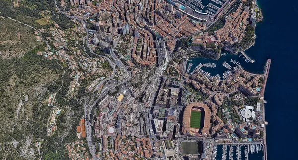 Monaco Coast Europe Mediterranean Sea Height Drone Flight — Stock Photo, Image