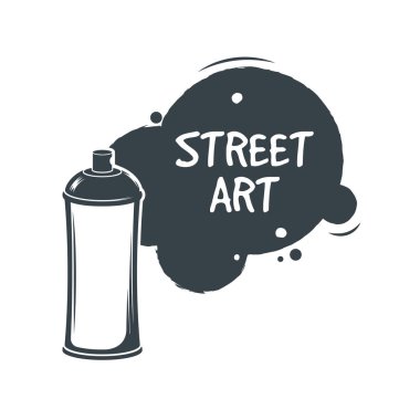 Aerosol grafiti sprey boya. Tamam sanat kavramı. Etiket. Vektör çizim. Grafiti tarzı.