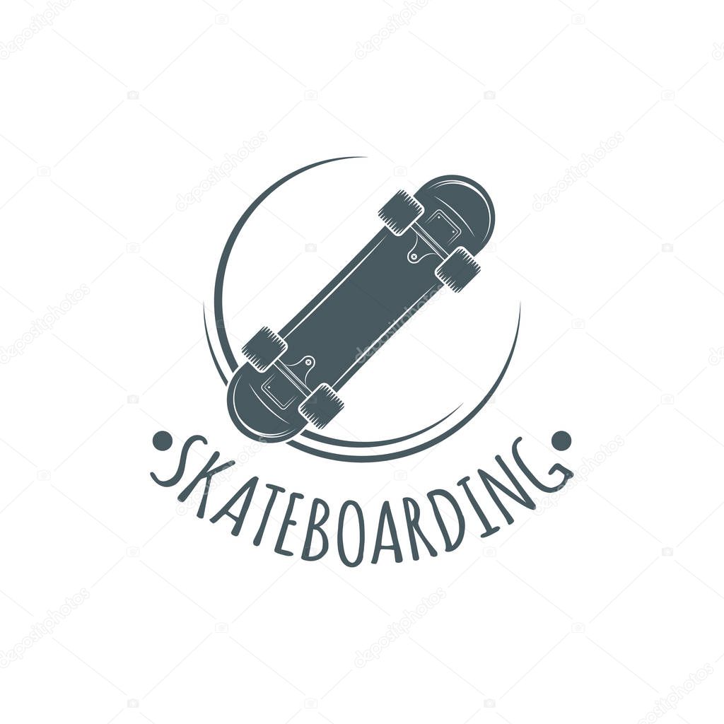 Skateboarding t-shirt design. Urban skating. Skateboard typography. Vector vintage illustration. Logo design.