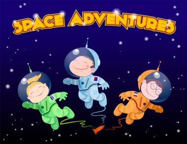 Uzay çocuklarda bir uzayda uçmak