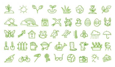 Bahar el simgeleri çizilmiş