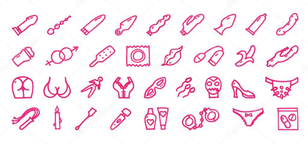 Sex hand drawn icons