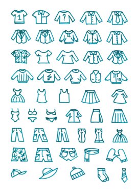 Giysi çekilmiş Icons set el