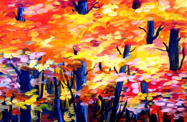 Jesień Malarstwo akrylowe ręka — Zdjęcie stockowe