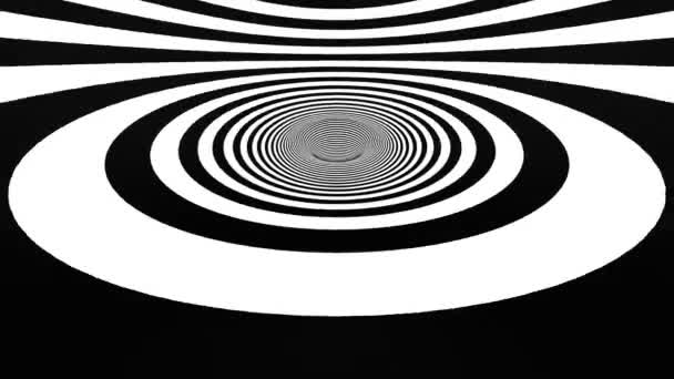 Mouvement hypnotique avec anneaux noirs et blancs 