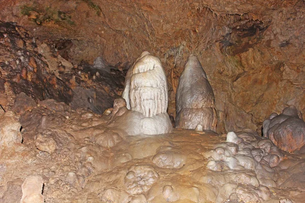 Stalactites in cave located in Serbia — Stock Photo, Image