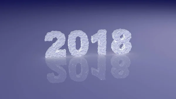 Yeni yıl Buz parlak yüzey üzerinde yapılan 2018