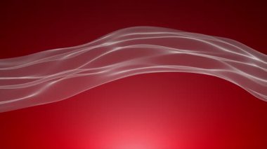 Kırmızı zemin üzerine ağır çekimde soyut beyaz dalga