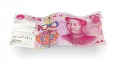 Arka plan bayrak 3d çizim dalga gibi Çin yuan banknot