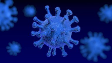 Corona Virüsü - Mikrobiyoloji ve Viroloji Konsepti - Mikroskop virüsü - 3d Hazırlama