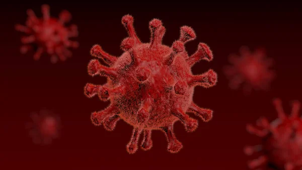 Ιός Της Κορόνας Microbiology Virology Concept Microscope Virus Close Rendering — Φωτογραφία Αρχείου