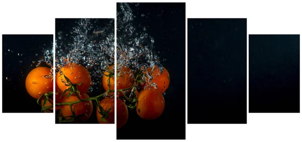 单独的一张照片与番茄樱桃的帧 — 图库照片
