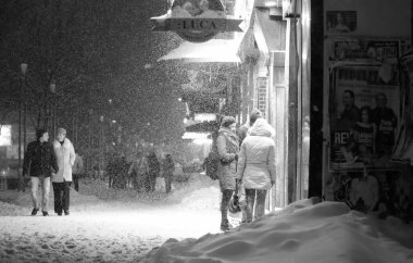 Bükreş, Romanya Ocak 2017: İnsanlar Bükreş'te 