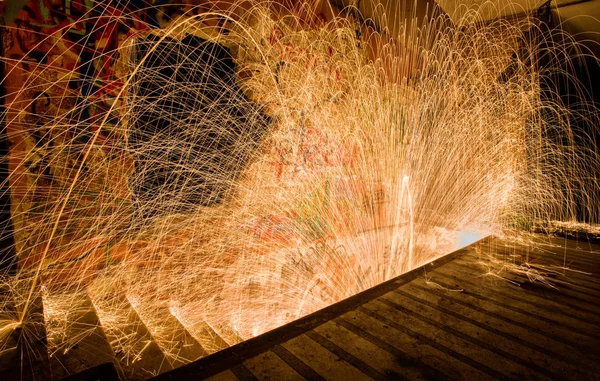 Ocelová vlna vortex spirálové světlo malba — Stock fotografie