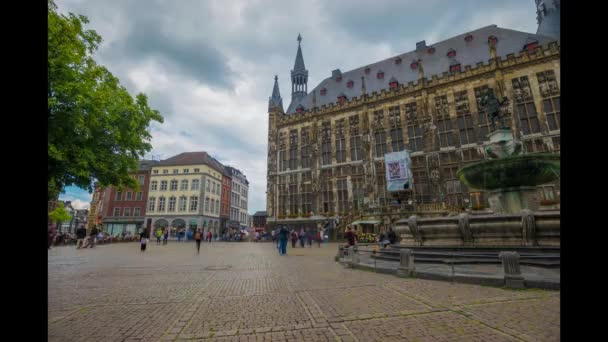 Aachen Niemcy Sierpnia 2017 Tłum Spaceru Ulicy Handlowej Timelapse — Wideo stockowe