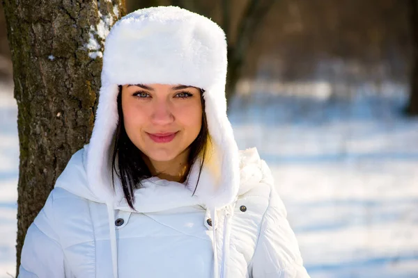 Portrait Une Belle Fille Hiver — Photo