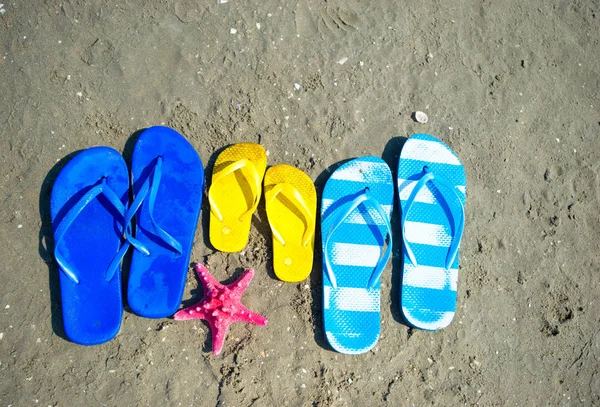 Color Flip Flops Sandy — Stock Photo, Image