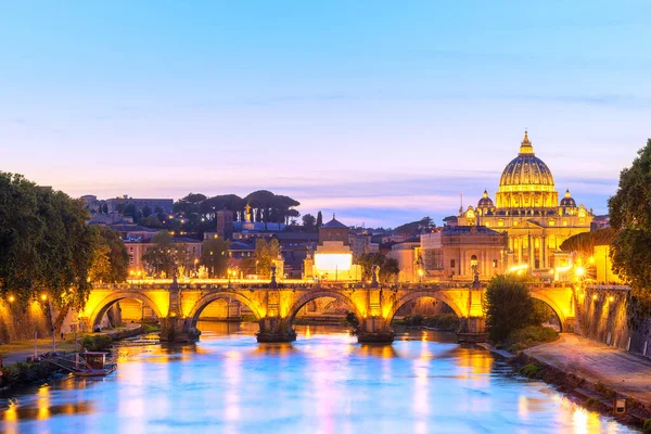 Basílica São Pedro Vaticano Anoitecer Itália — Fotografia de Stock