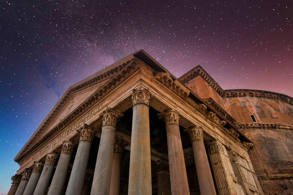 Pantheon In Rome, Italië 's nachts — Stockfoto