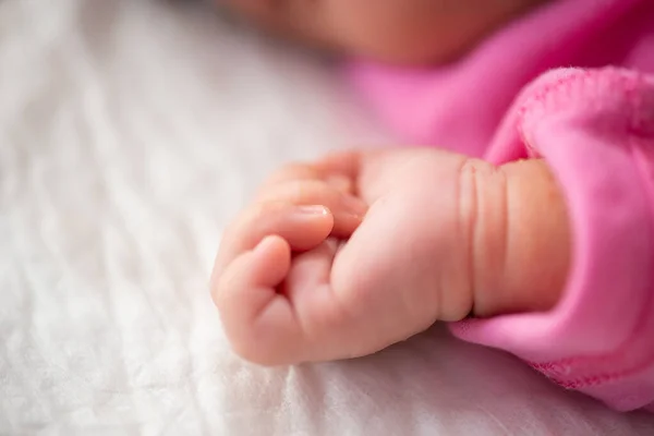 Closeup Photo Newborn Hand — Stock Photo, Image