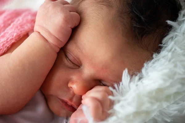 Closeup Photo Newborn Sleeping — ストック写真