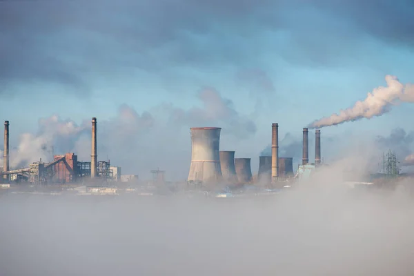 Heavy Industry Europe Air Pollution Smokestacks Ecology Problems — Stock Photo, Image