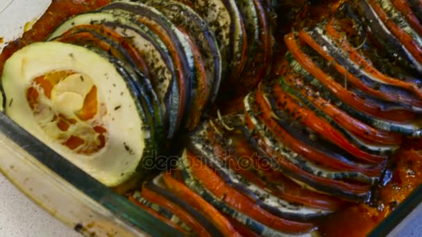 French ratatouille dish — Stock Video