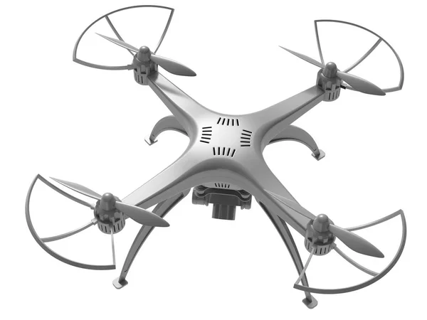 Illustration 3D d'un drone sur fond blanc — Photo
