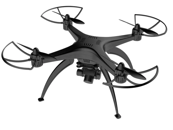 Ilustração 3d de um drone sobre um fundo branco Fotografias De Stock Royalty-Free
