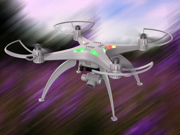 3d renderizado del dron en vuelo —  Fotos de Stock