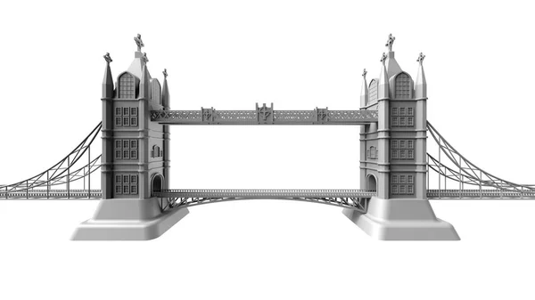 Representación 3D de un puente inglés sobre un fondo blanco Imagen de archivo