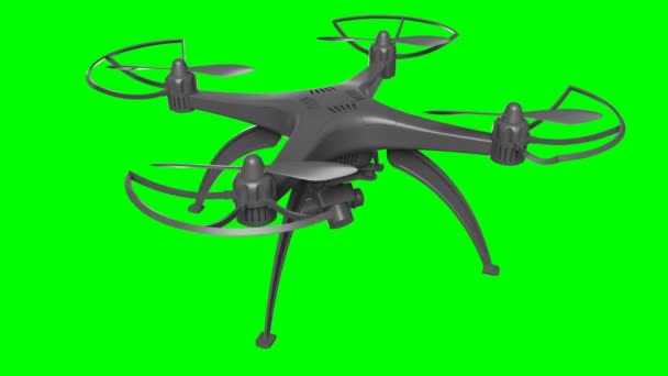 Animation 3d model drone chromakey — Stock Video