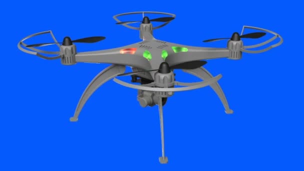 Animation 3d modell drone chromakey — Stockvideo