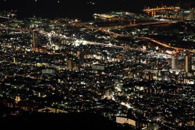 10 milyon dolar gece görünümü Kobe, Japonya