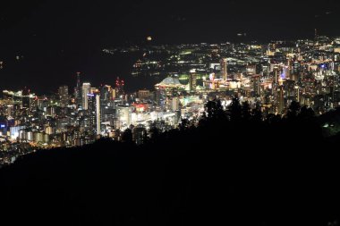 10 milyon dolar gece görünümü Kobe, Japonya