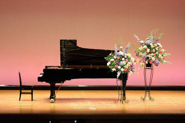 Grand piano on the stage