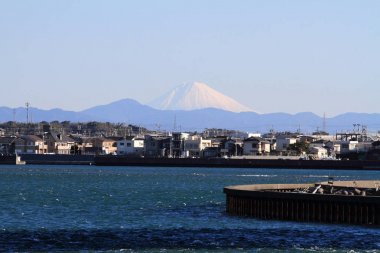 Hamanako Gölü ve Mt. Fuji Hamamatsu, Shizuoka, Japonya üzerinden