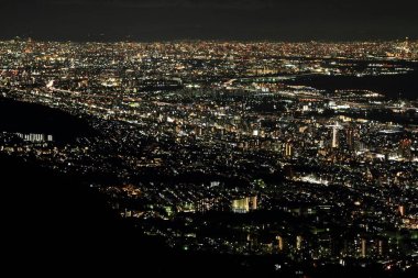 10 milyon dolar gece görünümü Kobe, Japonya