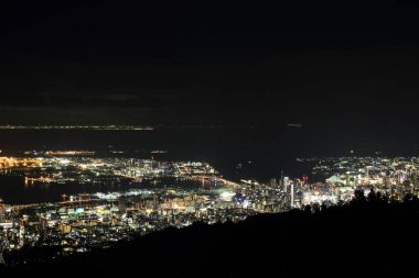 10 milyon dolar gece görünümü Kobe, Japonya