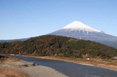 Fuji nehir ve Mt. Fuji Shizuoka, Japonya