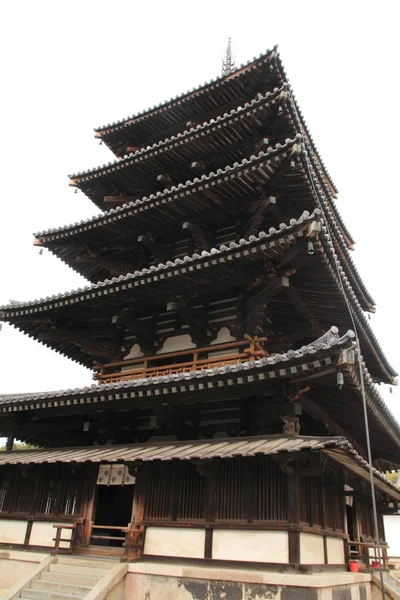 Pagoda a cinque piani di Horyu ji a Nara, Giappone — Foto Stock